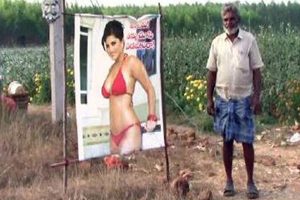 आंध्र प्रदेश : फसल को ‘बुरी नजर’ से बचाने की लिए किसान ने लगाई सनी लियोनी की हॉट तस्वीर