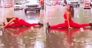 सड़क के बीच Yoga करती नजर आई ये लड़की, वीडियो देख Police ने लगाई फटकार, जानिए पूरा मामला…