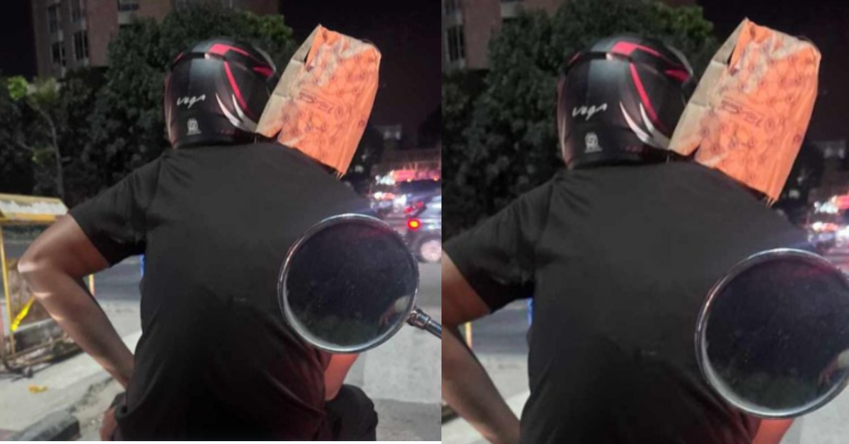 Paper Helmet Viral Photo