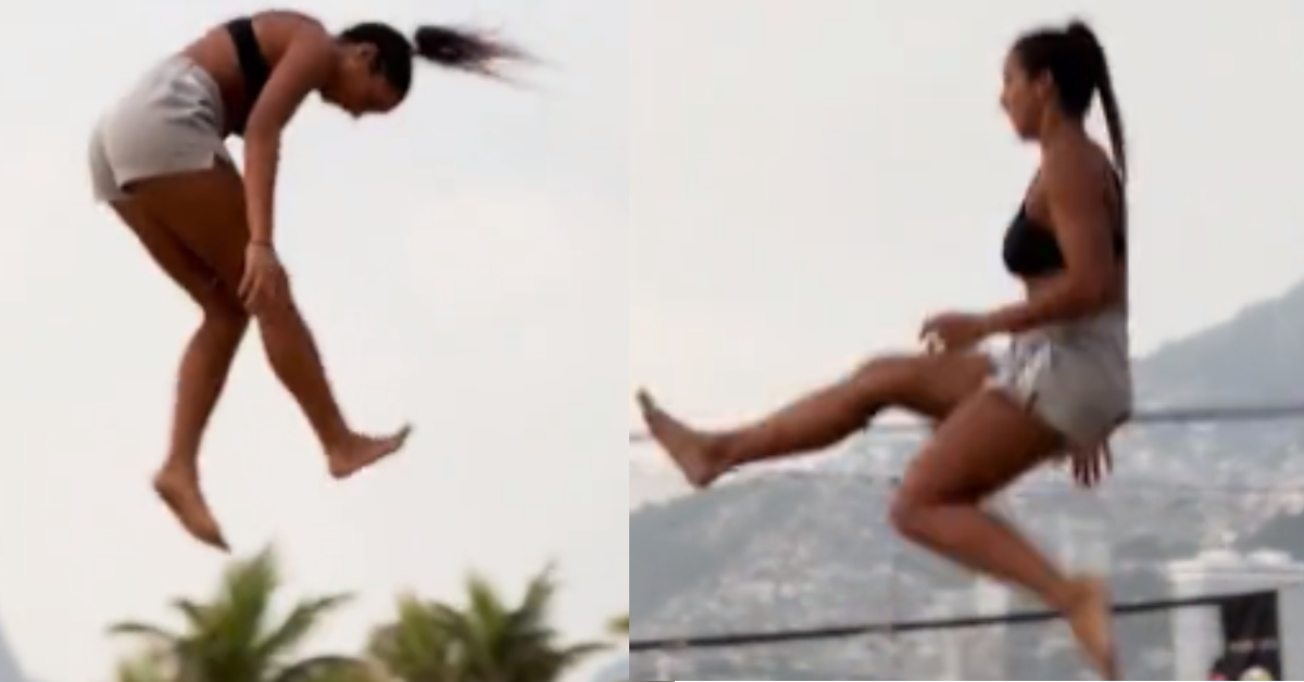 Girl Rope Stunt Vide|: 