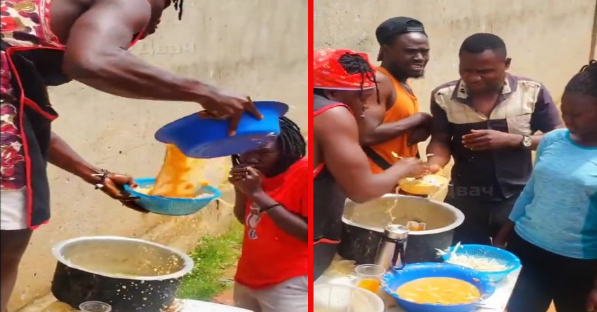 African man mocks India's street food