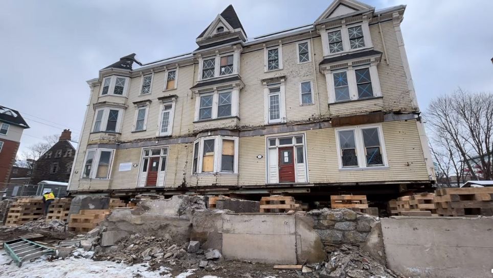 Building shifted with soap