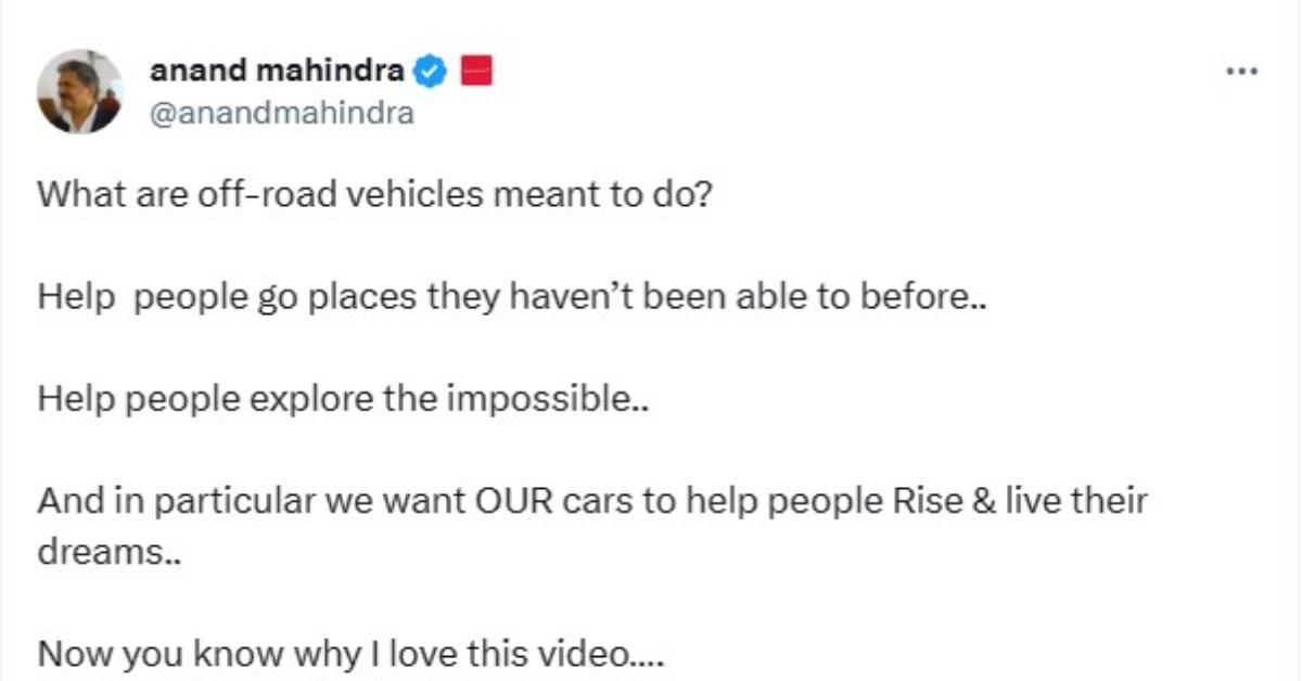 Anand Mahindra Viral Post 