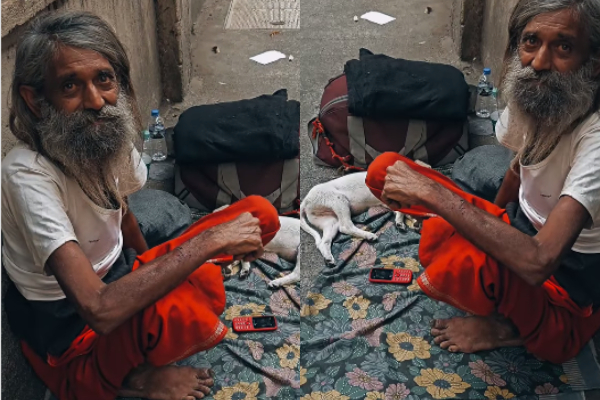 Old Homeless Man Shows Kindness
