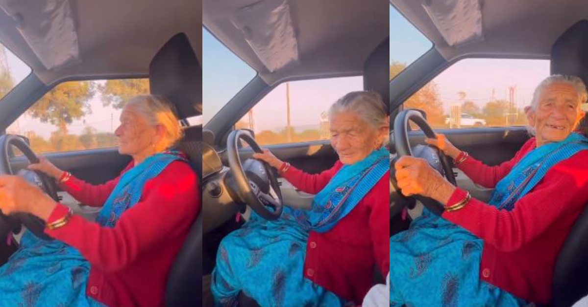 95 years old dadi learning to drive a car