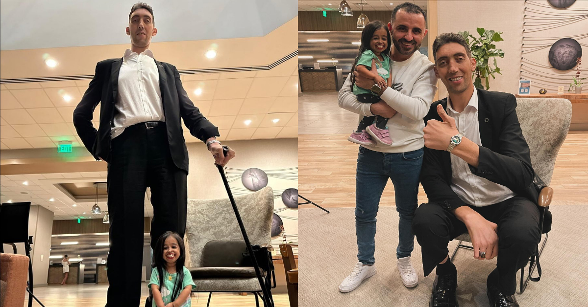 Meeting of World's tallest man and world's shortest woman