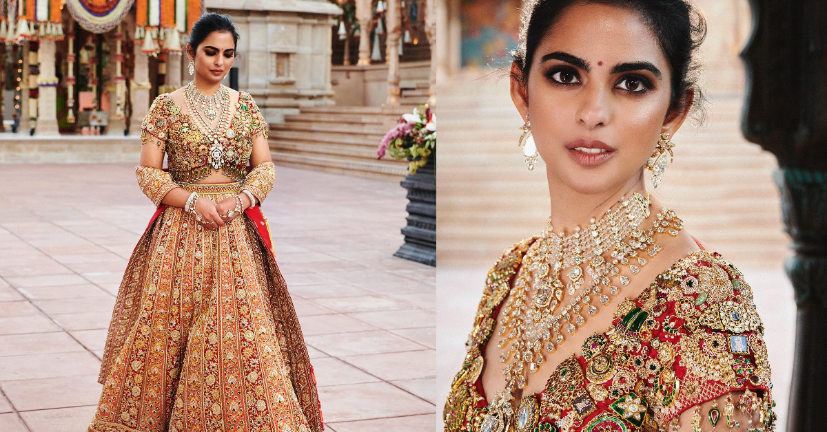 Isha Ambani Goden Blouse