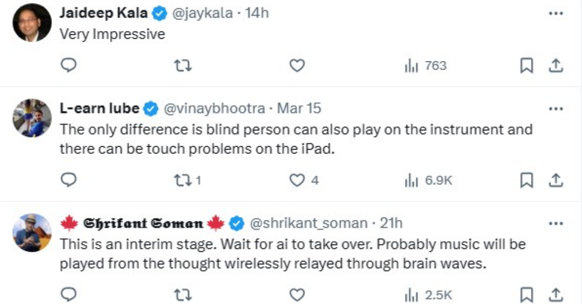 Musician Playing sitar on iPad