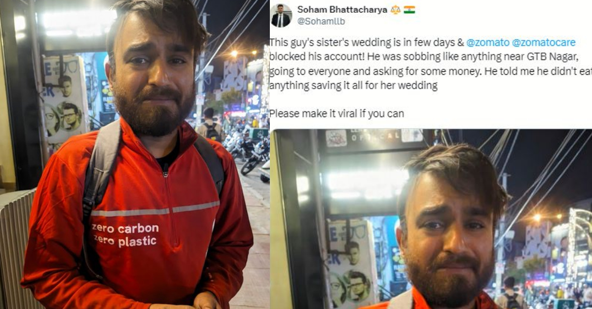 Zomato delivery agent in tears over blocked account
