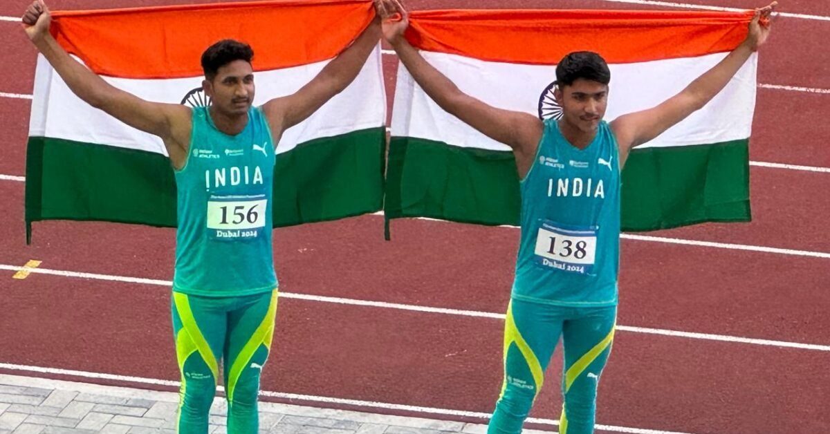 Dipanshu Sharma won gold medal in javelin throw in the ongoing Asian Under Twenty Athletes Championship in Dubai 1200x675 1 e1714023418244