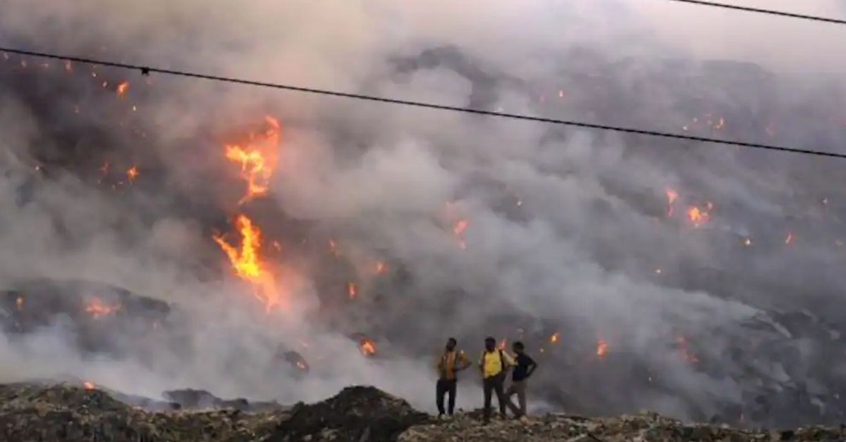 Ghazipur garbage mountain fire