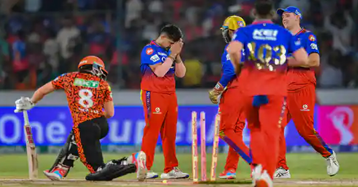 आरसीबी के गेंदबाजों का कहर, हैदराबाद को 35 रनों से रौंदा