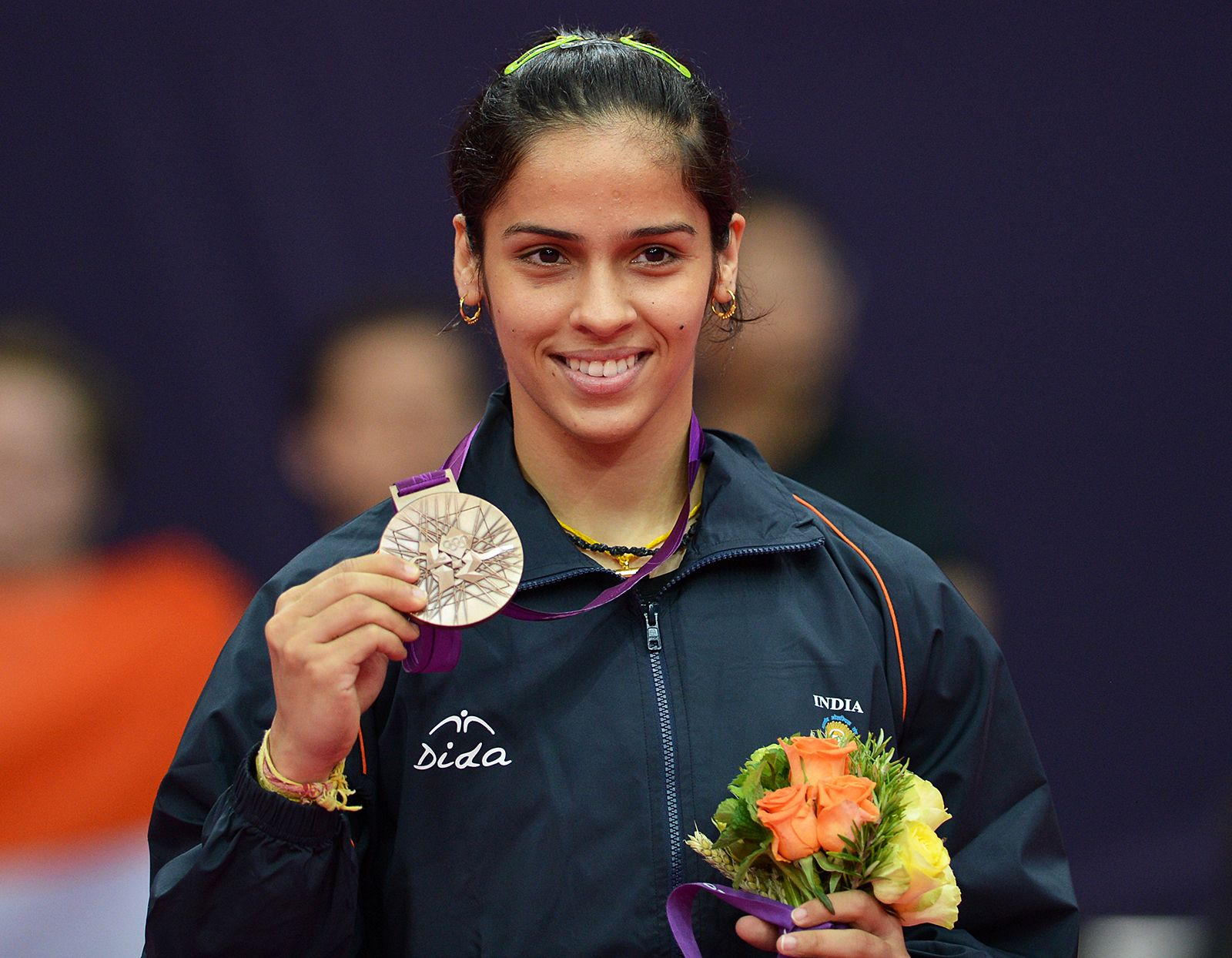 india saina nehwal with bronze medal womens singles badminton match at london summer olympic games