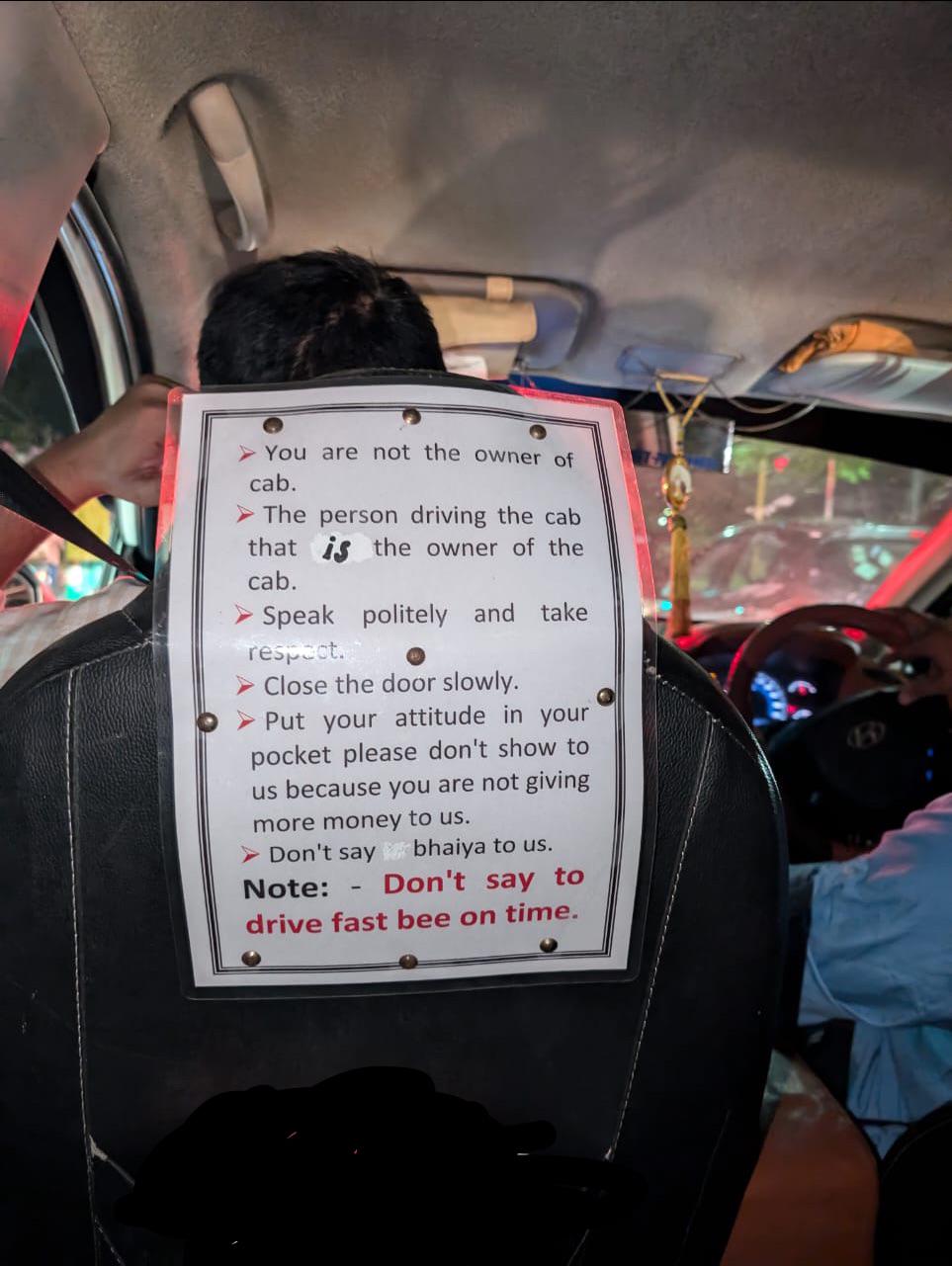 Cab Driver Viral Guidelines Post