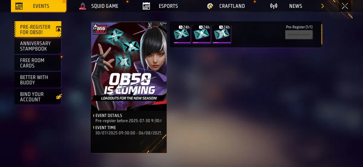 Free Fire OB50 Update