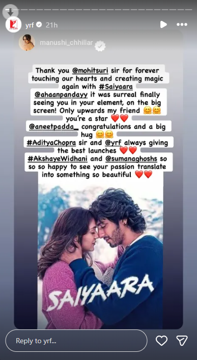 saiyaara manushi chhillar