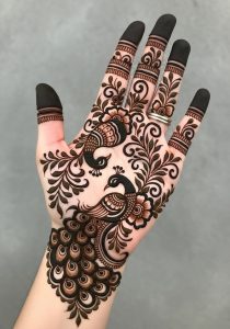 Peacock Feather Back Mehndi Design