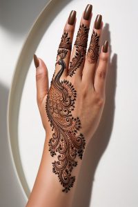 Peacock Feather Mehndi Design