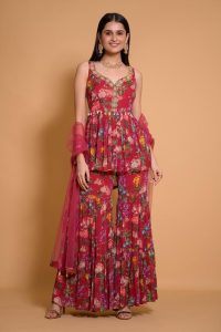 Trendy Floral Sharara Suits