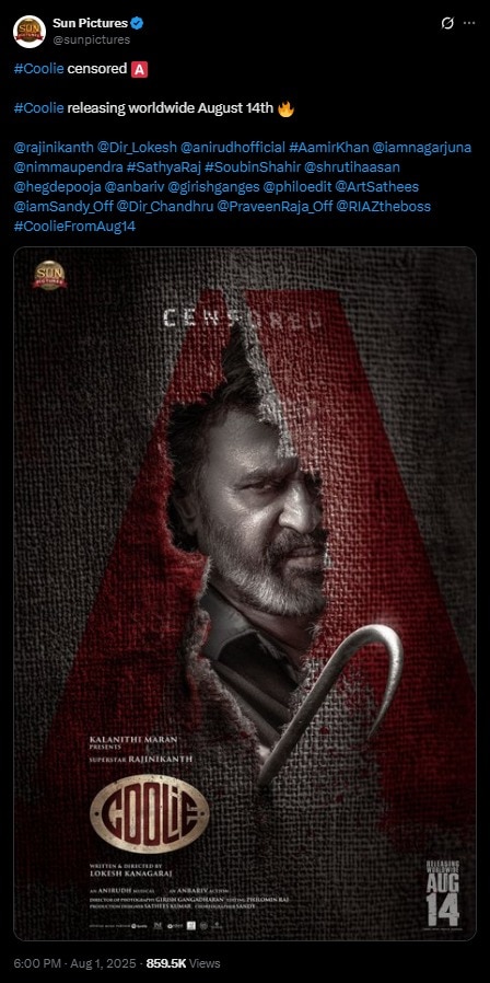 Rajinikanth Movie Coolie Trailer 