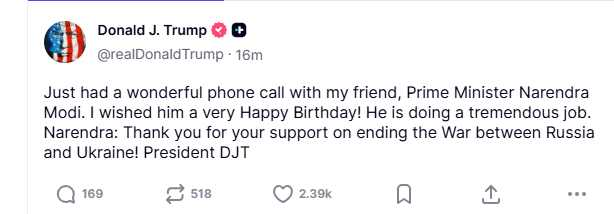Donald Trump post