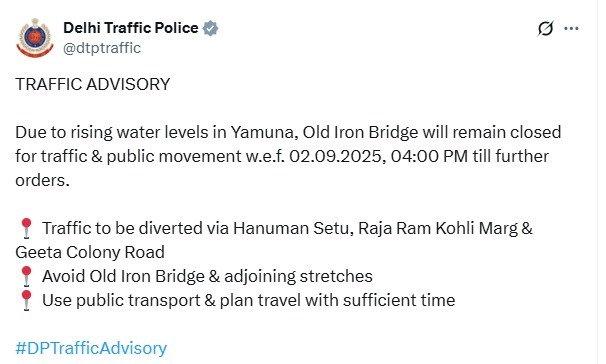 New Traffic Advisory: