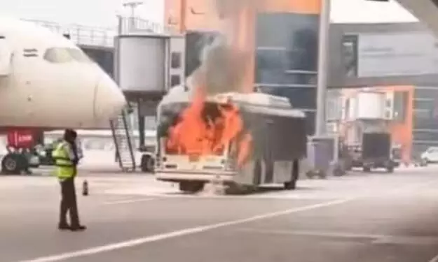 Delhi Airport Bus Fire