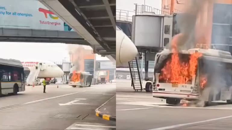 Delhi Airport Bus Fire