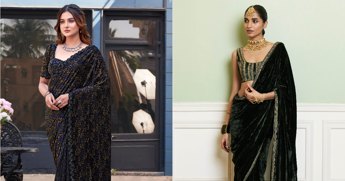 Trendy Velvet Saree Designs( Source: Social Media)