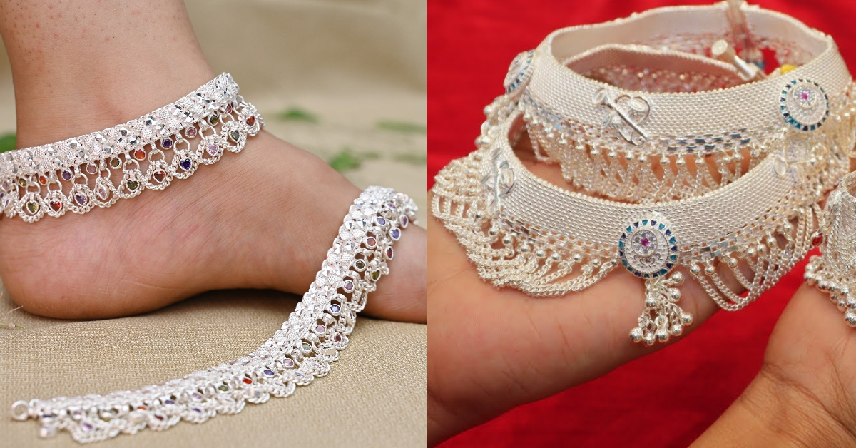 Silver Payal Designs For Bridal