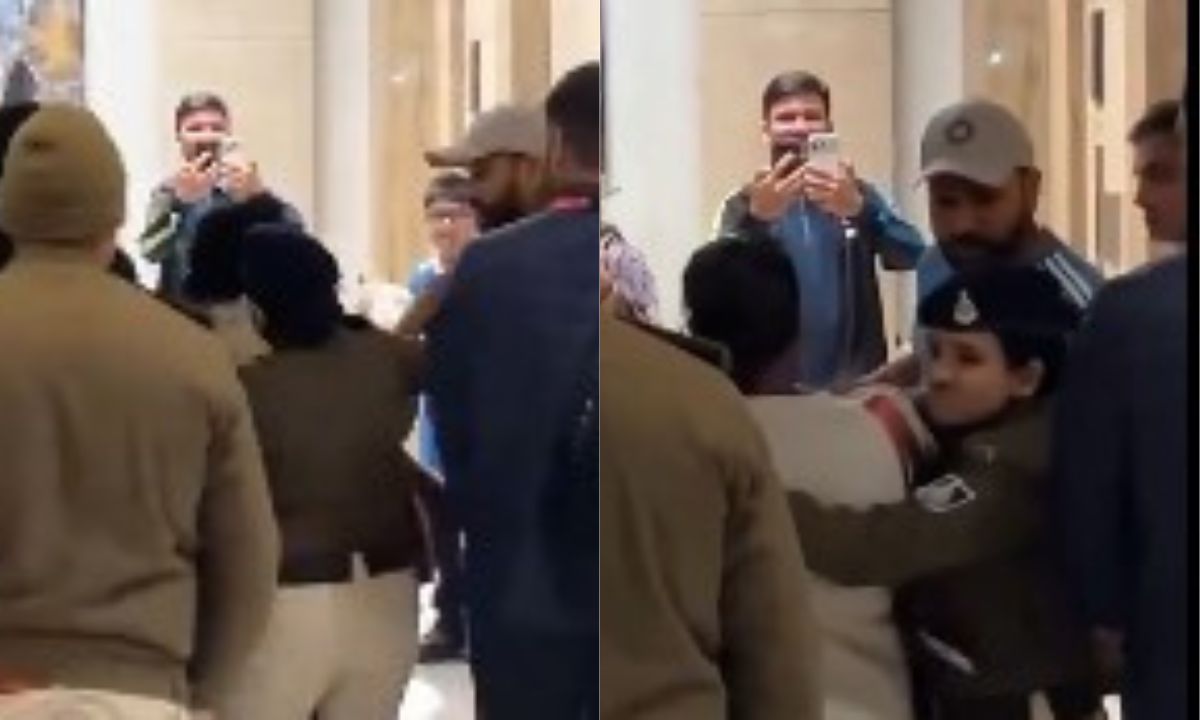 Woman approaches Rohit Sharma