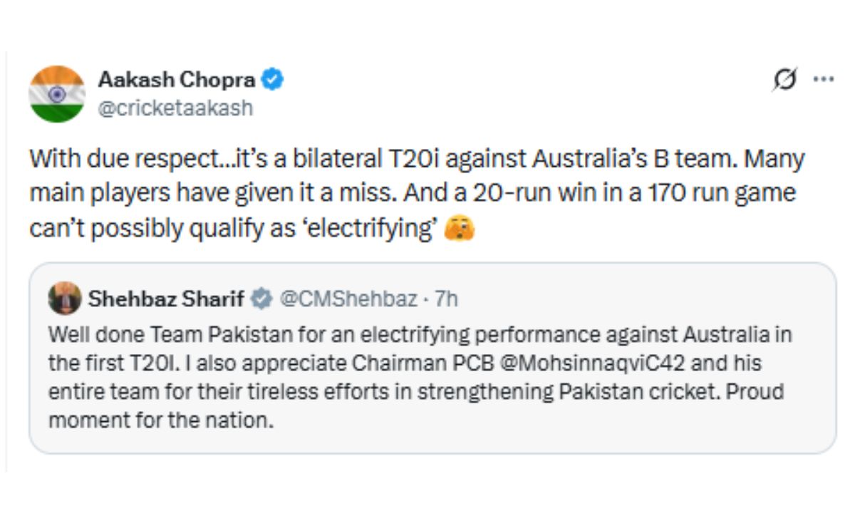 Aakash Chopra on Shehbaz Sharif