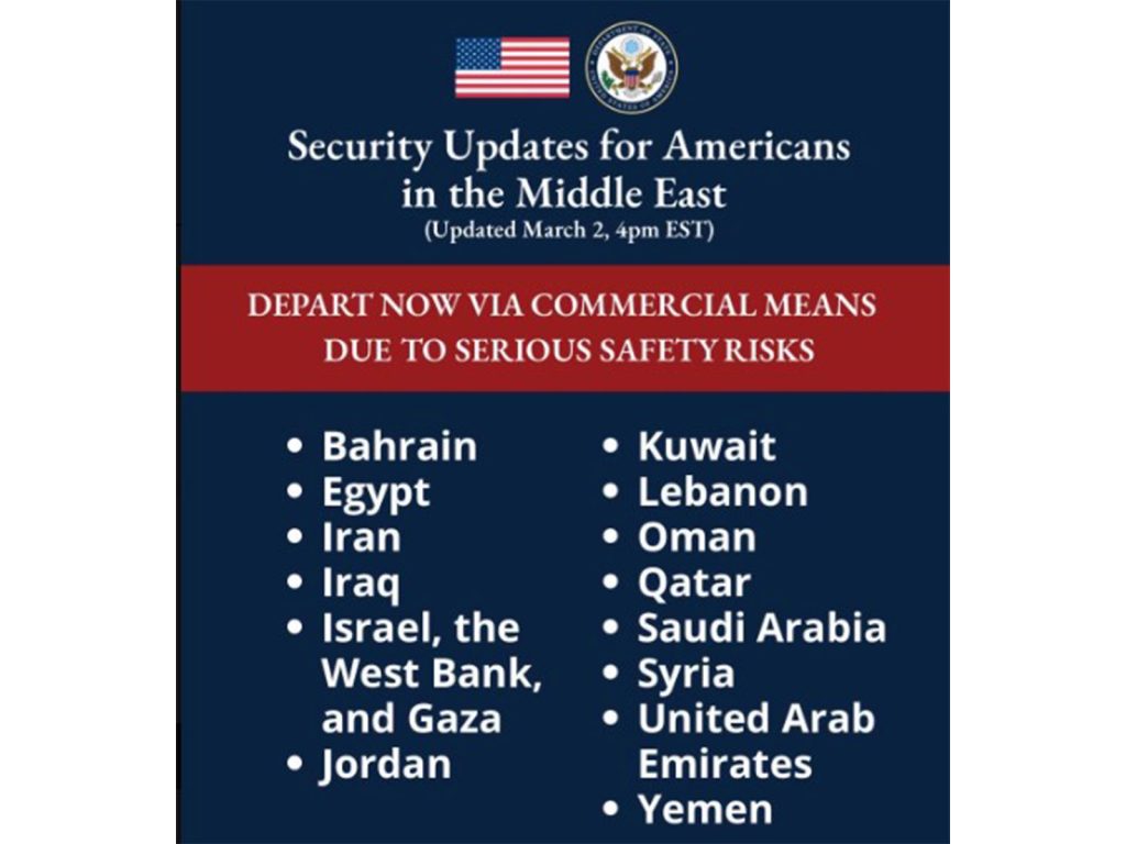 Middle East Travel Advisory