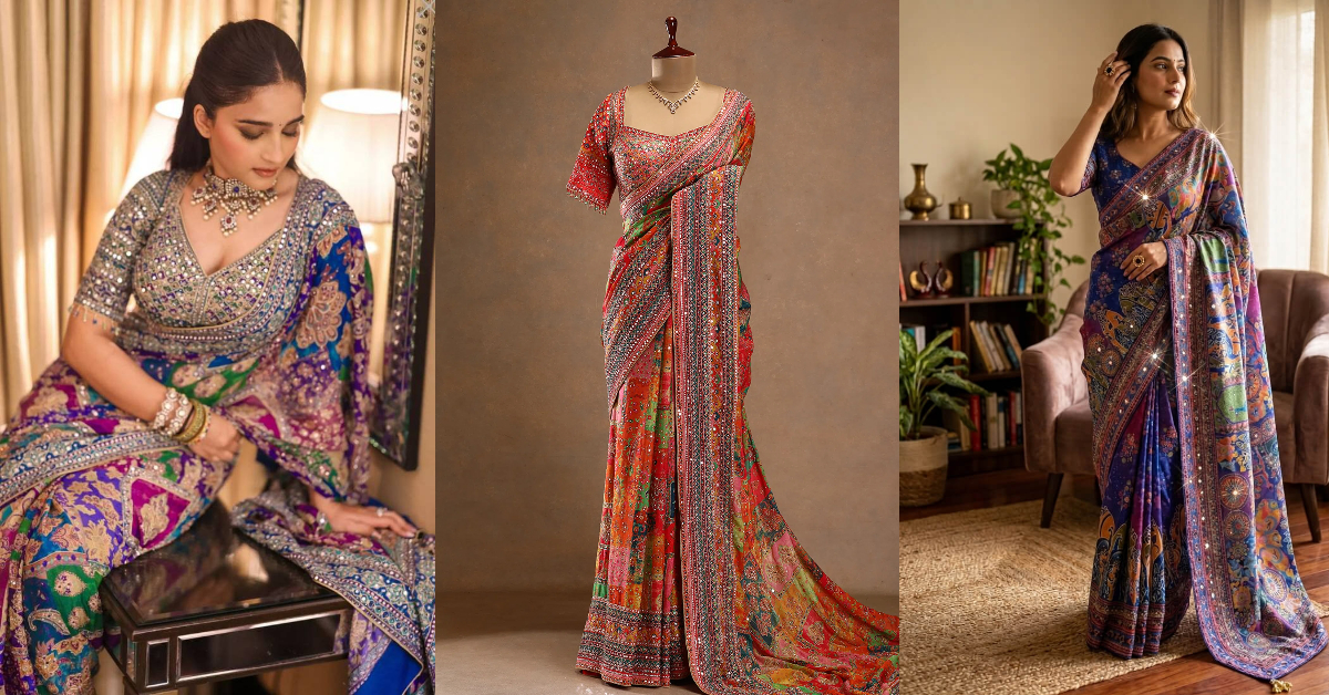 Mirror Work Saree Designs( Source: Social Media)