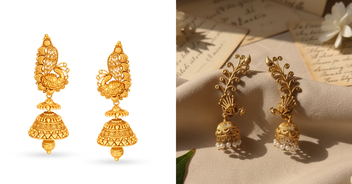Gold Peacock Shape Earrings( Source: Social Media)