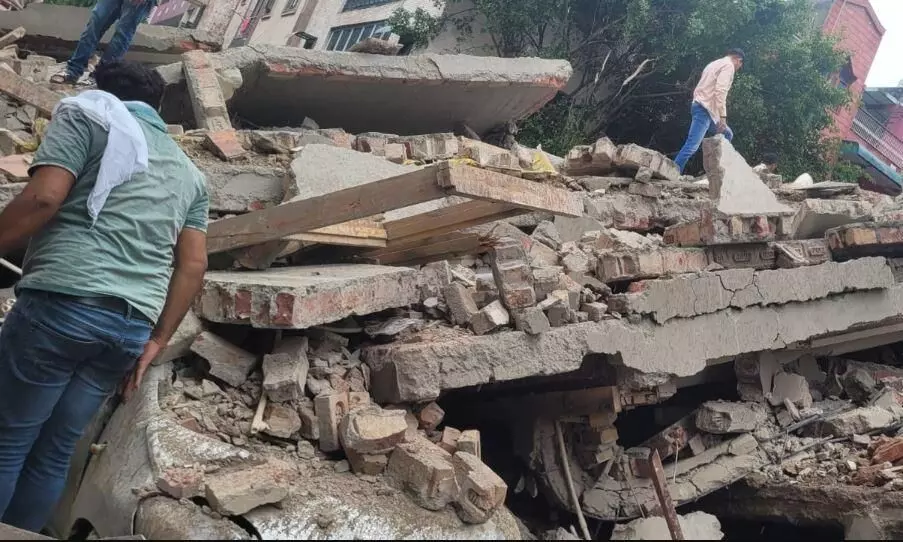 One Person Killed in Delhi Building Collapse (credit social media )