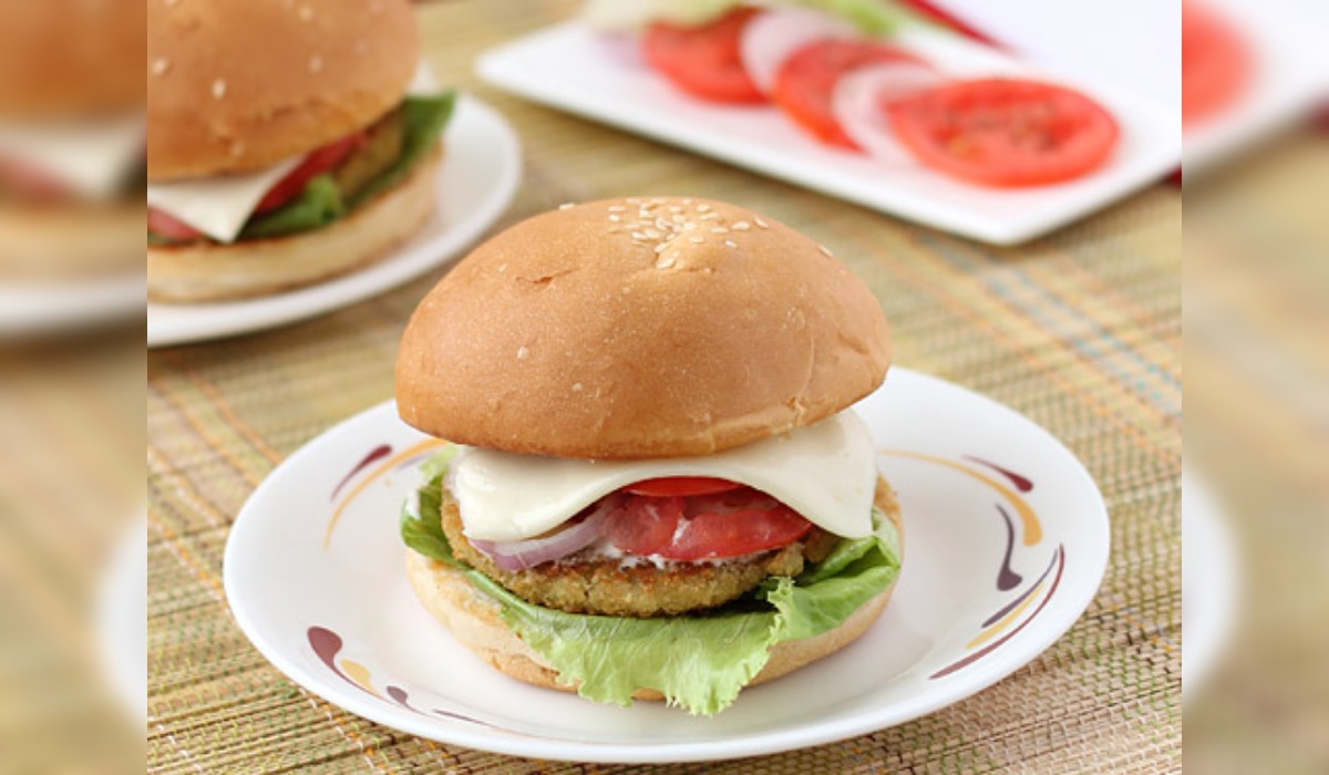 Veg Aloo Tikki Burger Recipe