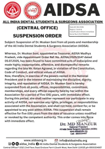 Dr Muskan Soni Suspended