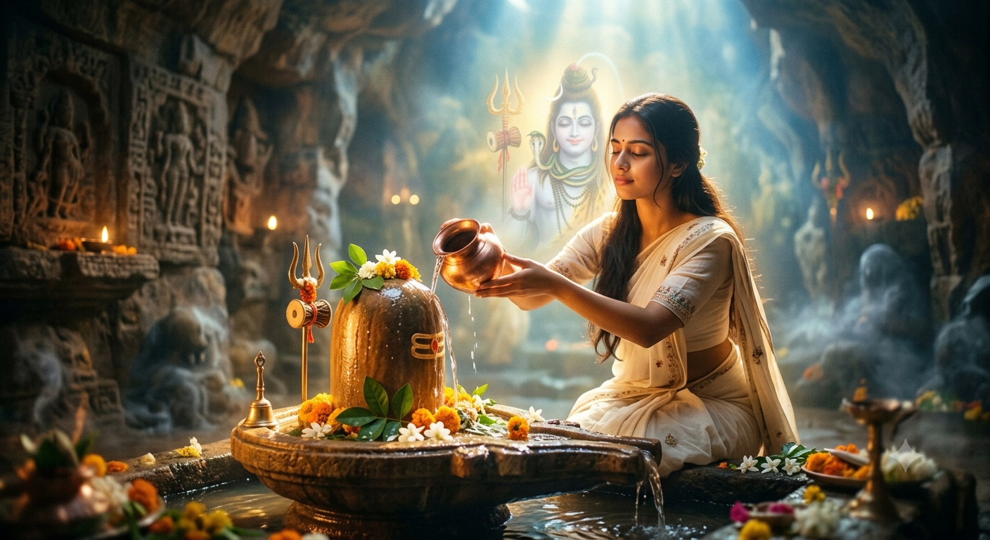Sapne me Shivling par Jal Chadhana