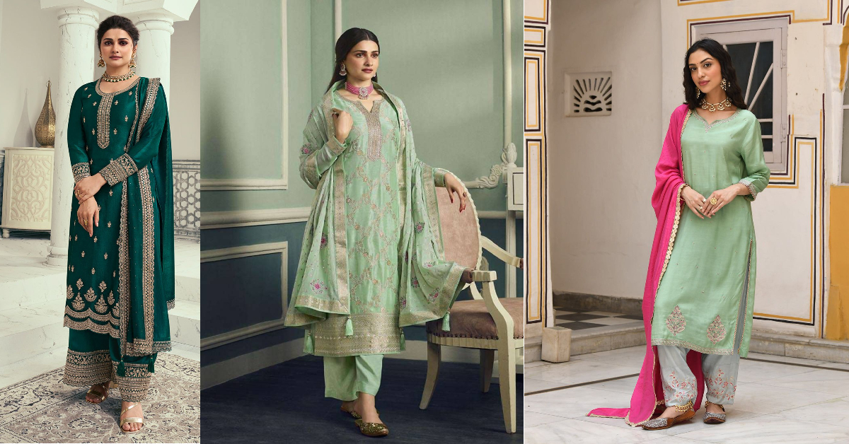 Sawan Special Green Suit Ideas