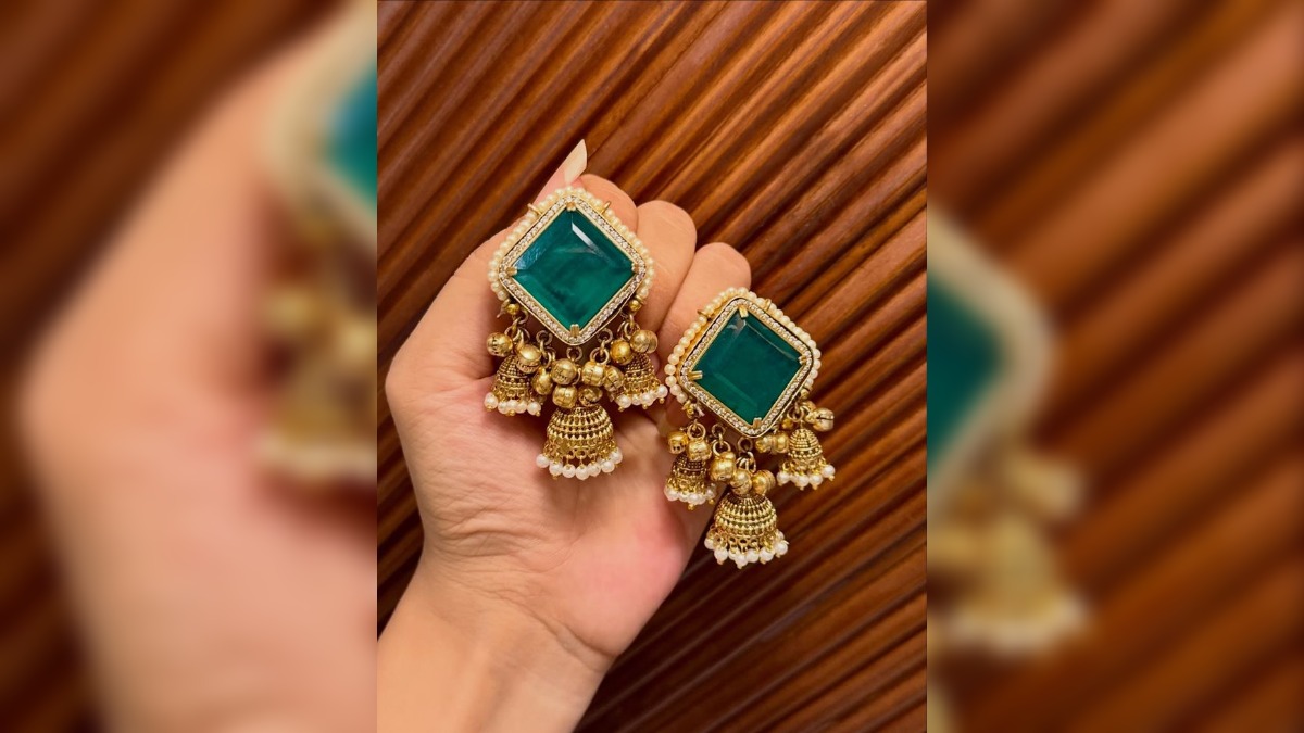 Green Jhumka Ideas for Sawan
