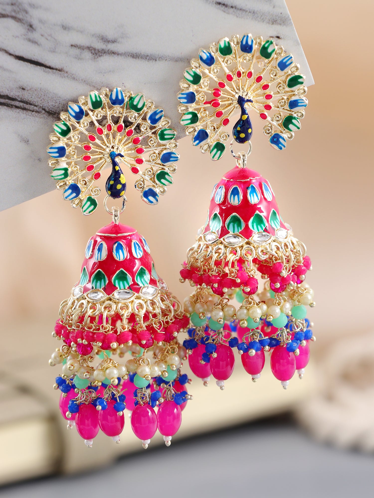 Meenakari Jhumka Designs For Janmashtami 2026