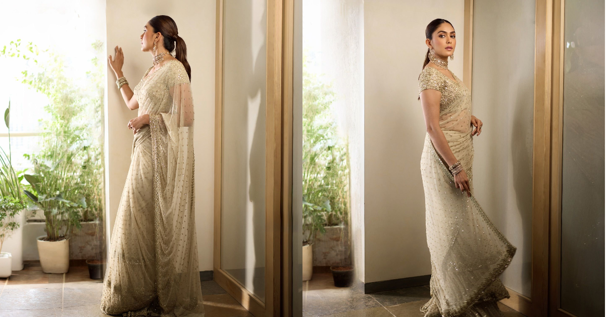 Mrunal Thakur Saree Look For Shivratri