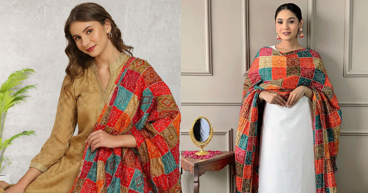 Traditional Bandhani dupattas for Sawan