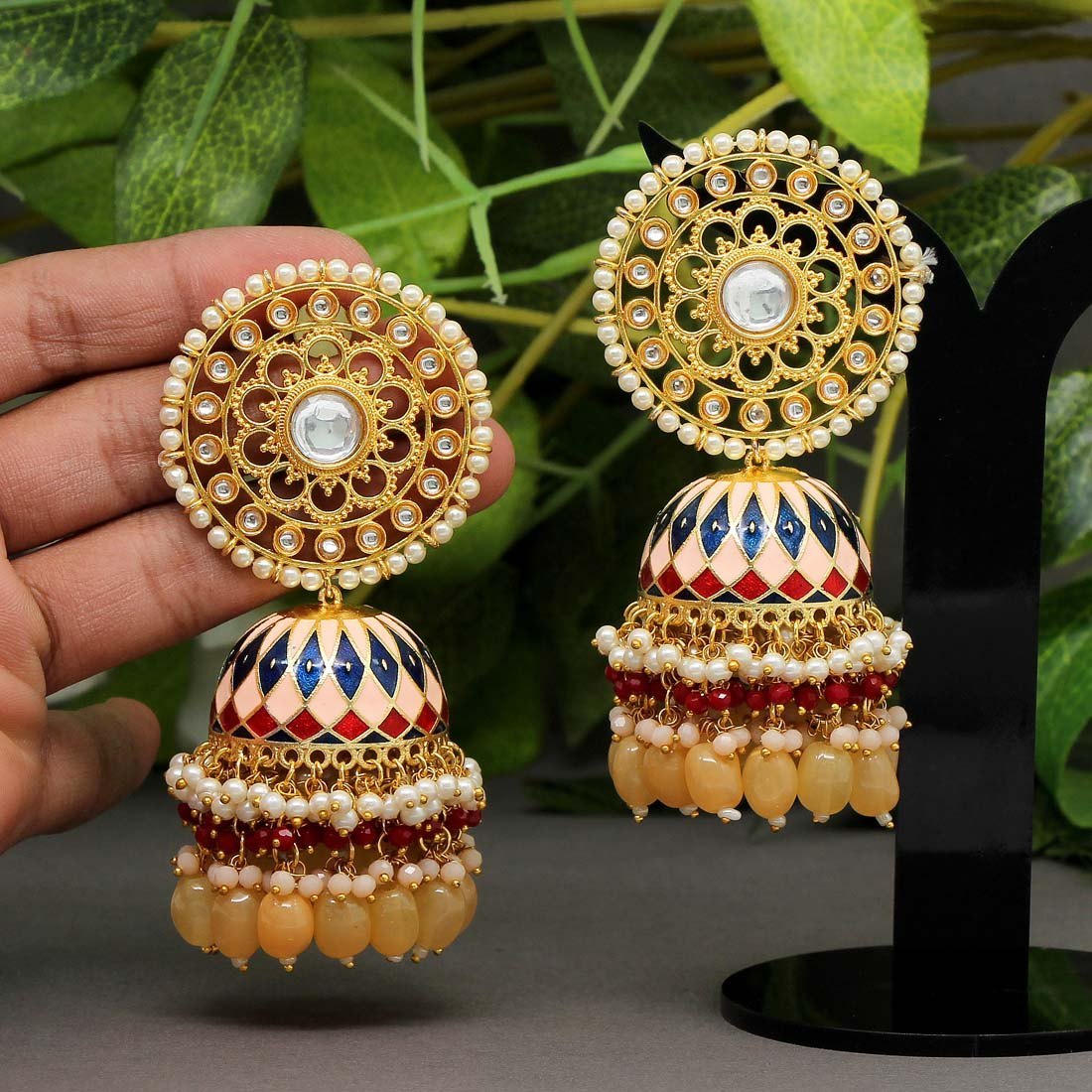 Meenakari Jhumka Designs For Janmashtami 2026( Source: Social Media)