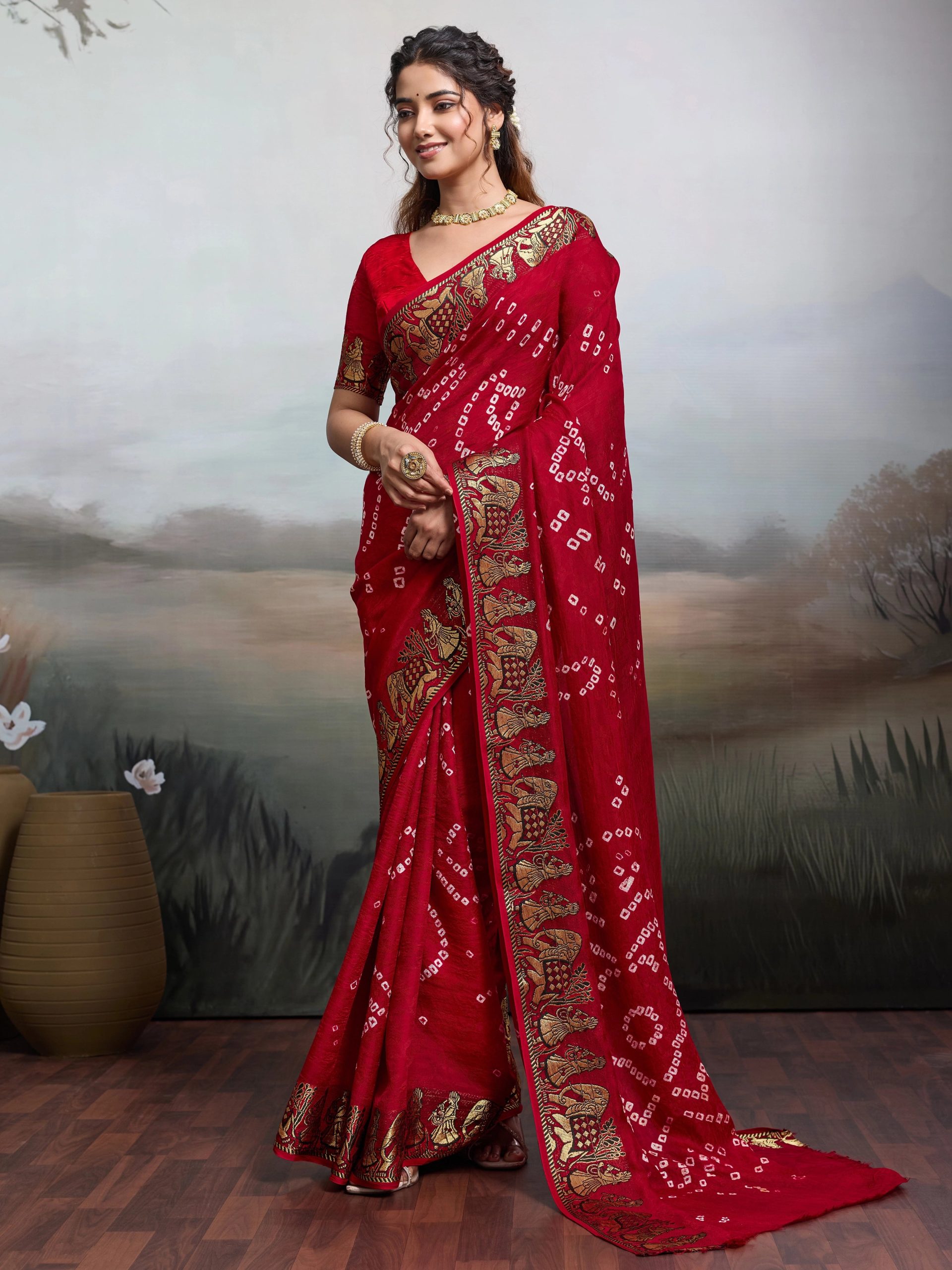 Latest Bandhani Saree Design For Hartalika Teej 2026( Source: Social Media)