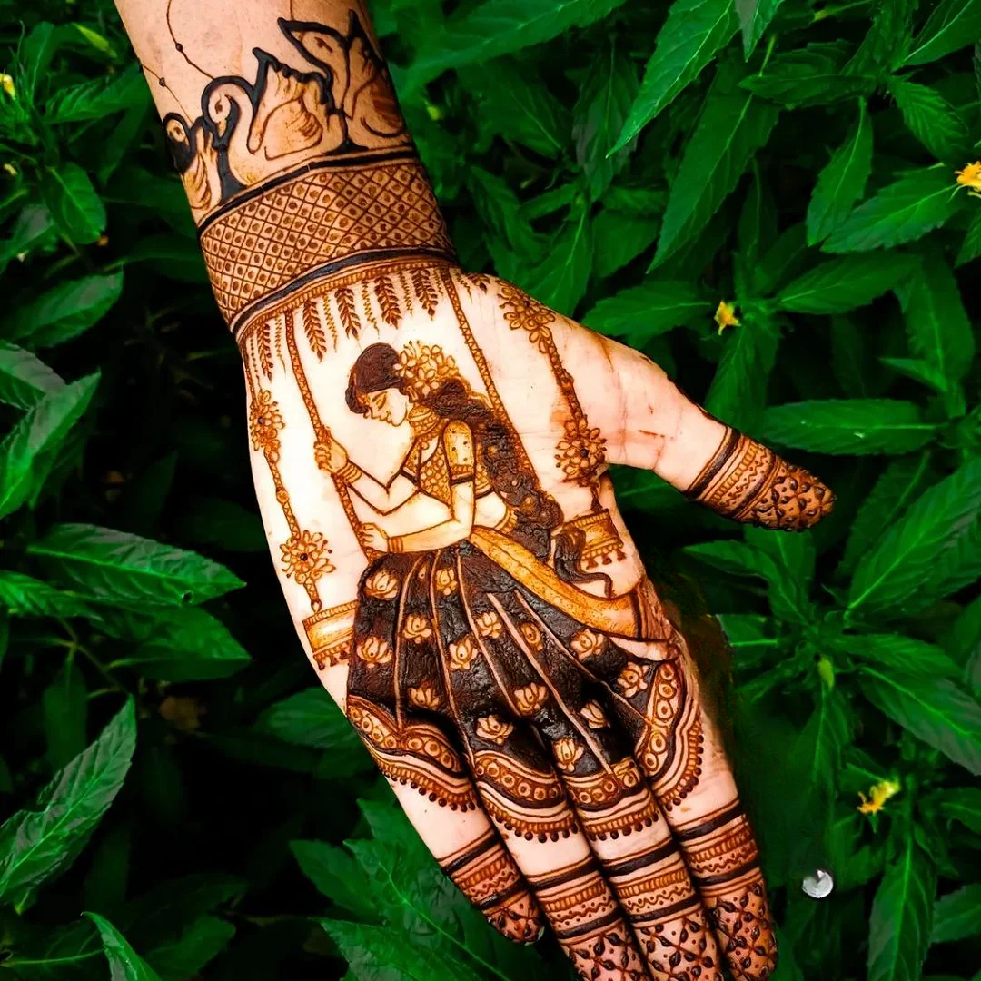 Hartalika mehndi design simple and beautiful