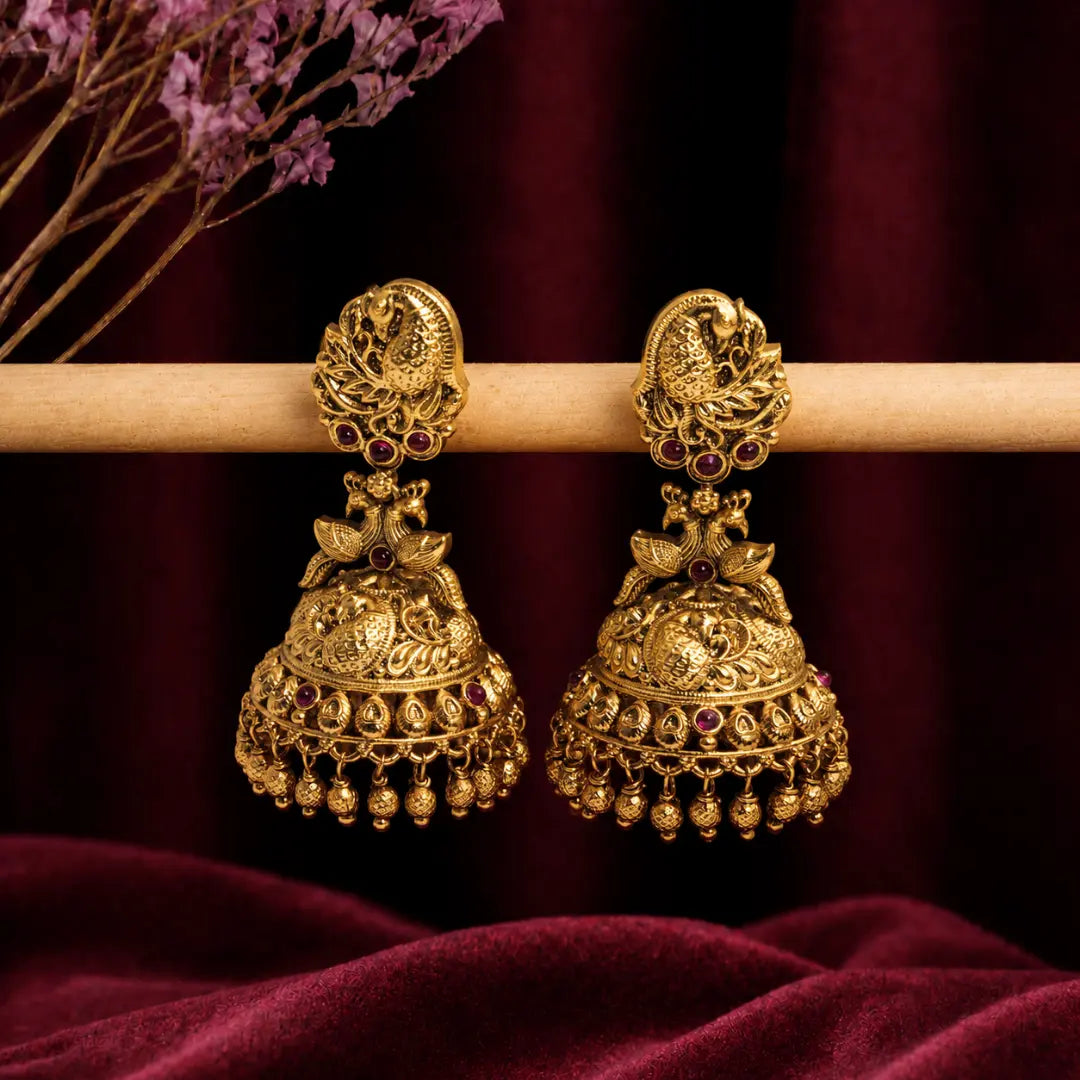 Peacock Jhumka Designs