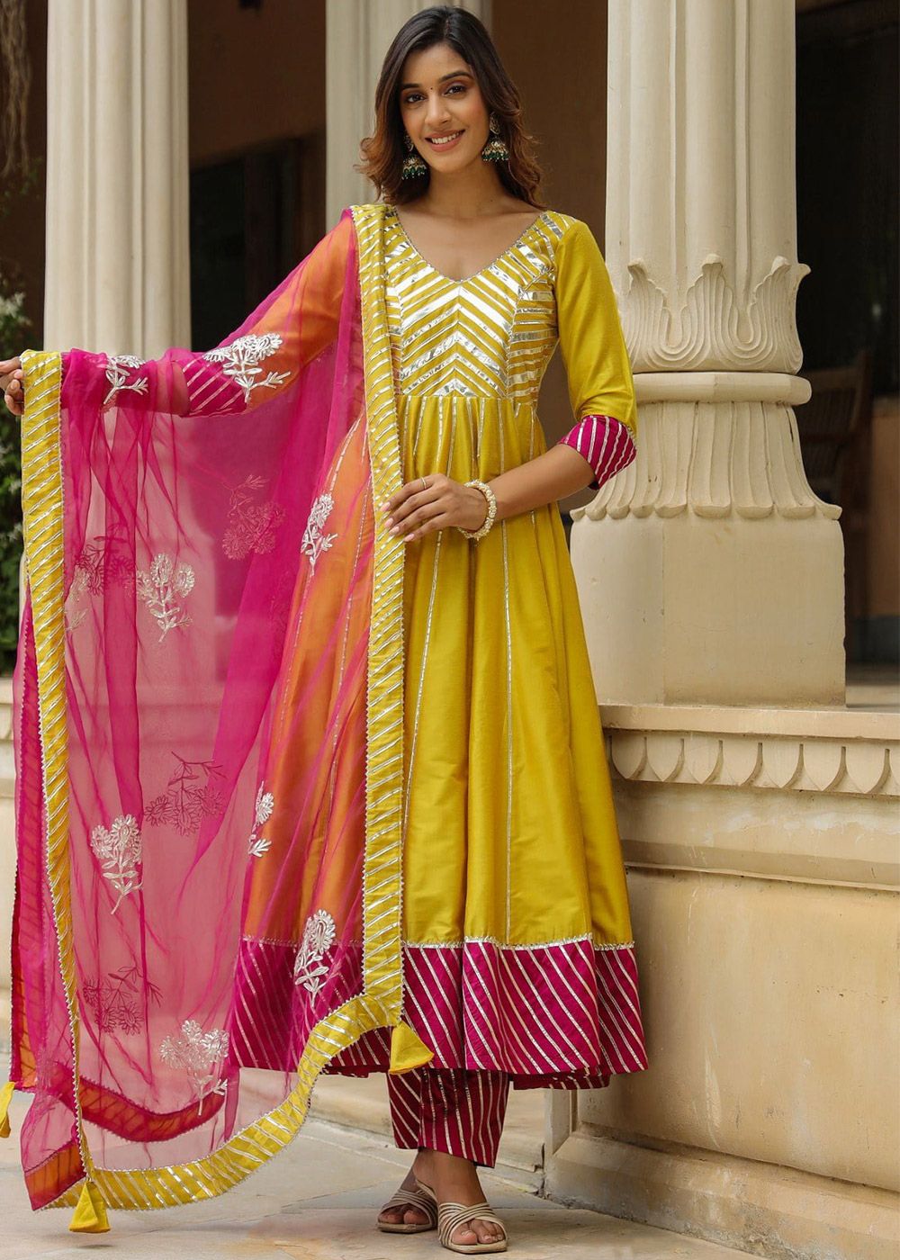 Yellow Suits Design For Janmashtami 2026