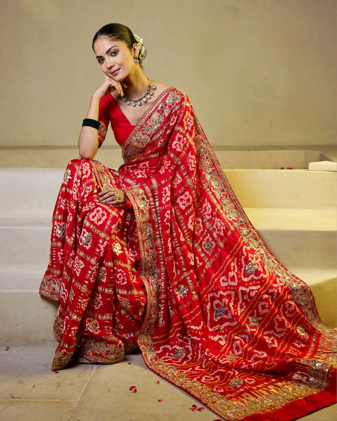 Latest Bandhani Saree Design For Hartalika Teej 2026